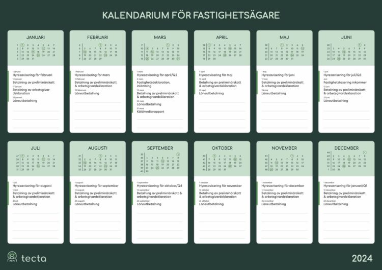 Kalendarium Fastighetssystem